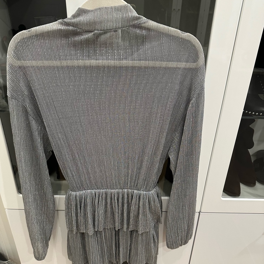 Zara Silver Long Sleeve Dress